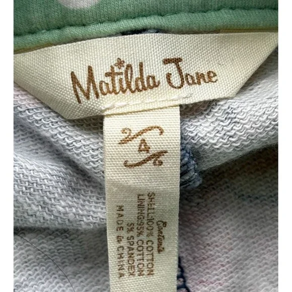 Matilda Jane Girls Size 4 Floral Overall Romper Blue Pink Garden Pockets - Picture 6 of 7